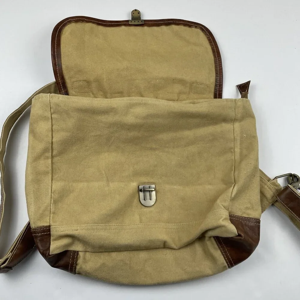 Myra Bag Backpack Boulangerie Paris Front Clip Top Handle Crossbody Canvas